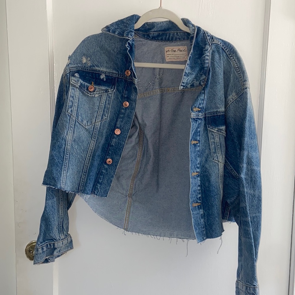 Free people cropped Jean jacket